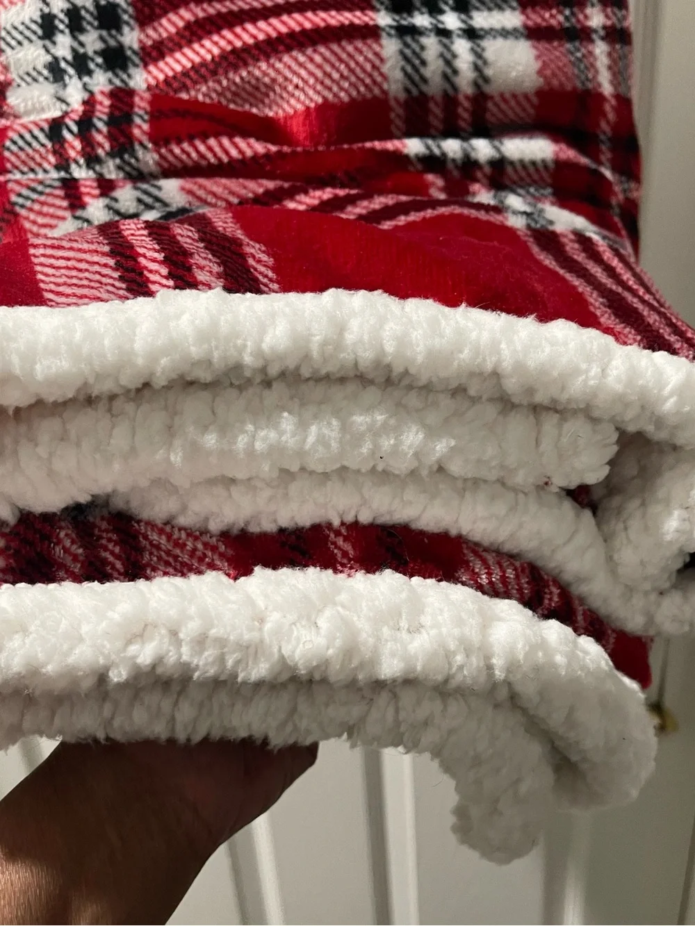 Interiors by Design Red Plaid Plush Throw Blanket
